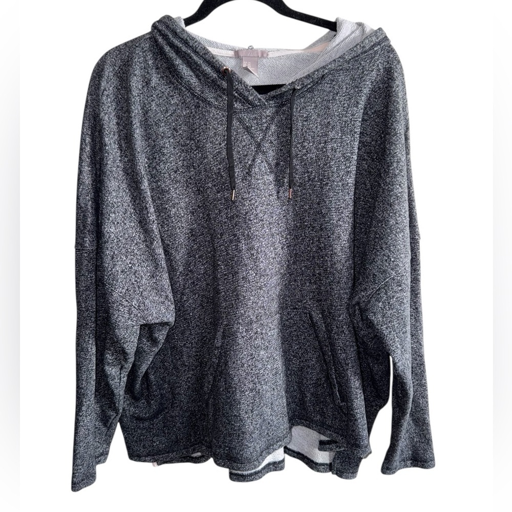 H&M+ Gray Hooded Pullover Sweater 3XL